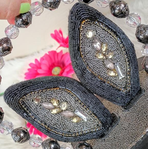 Rare Mary Frances Hocus Pocus Black Beaded Magician's Rabbit In A Hat Bucket Bag - Picture 10 of 16